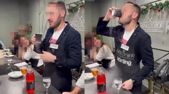 Мужику разорвало желудок после выпитого коктейля с жидким азотом на корпоративе